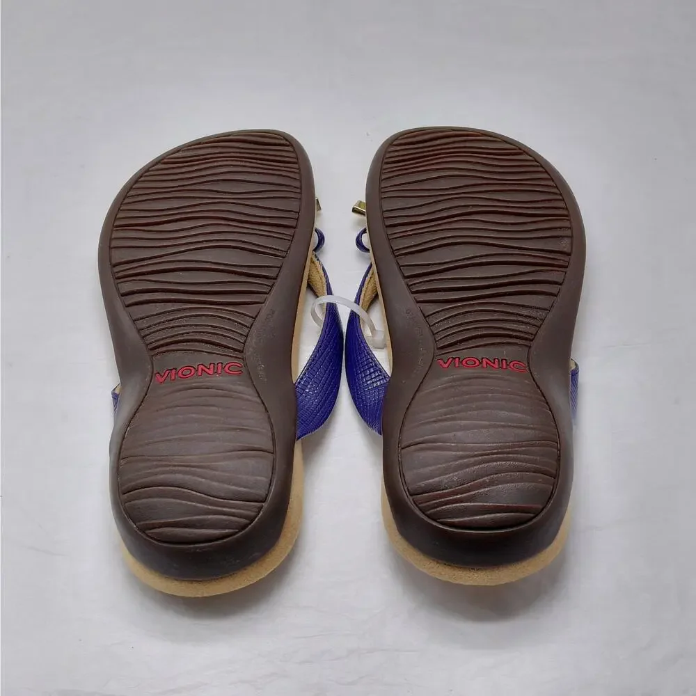 Vionic Womens Flip Flop Thong Sandals Sz 6 Purple Comfort Summer Vacation Shoes